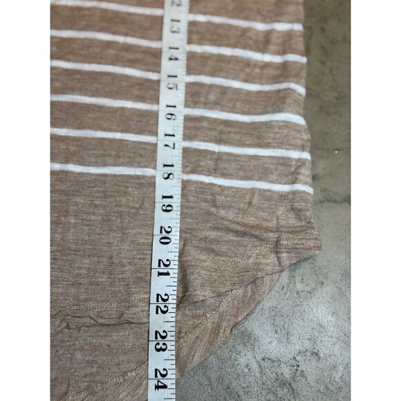 Madewell Anthem Curved-Hem Tee in Stripe Size Large Heathered Chai Brown - Picture 9 of 9